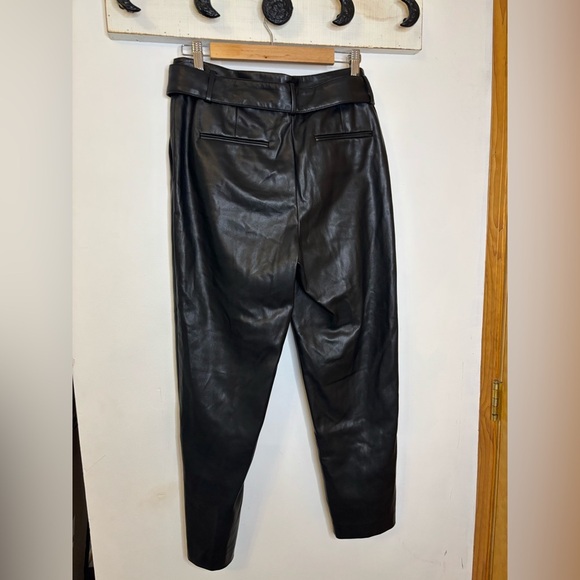 Ann Taylor Vegan Leather Belted Ankle Pants - Picture 6 of 8